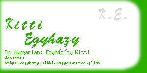 kitti egyhazy business card